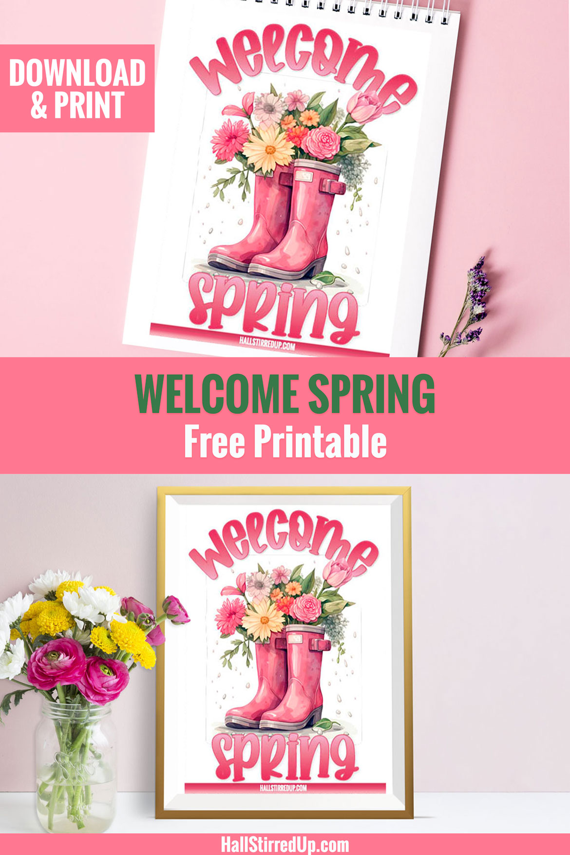 Welcome spring with a pretty free printable