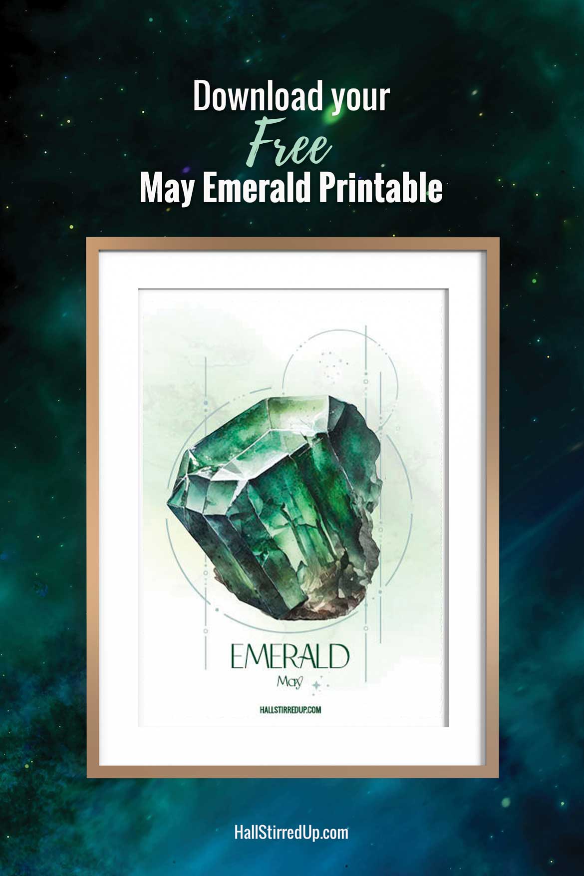 Elegant Emerald is May's Birthstone! Includes printable
